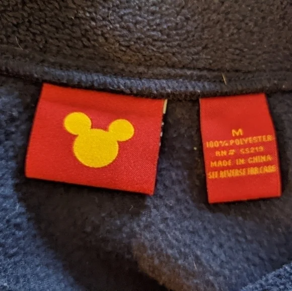 Vintage Disney Mickey Mouse Navy Blue Fleece Zip Up - Picture 2 of 4
